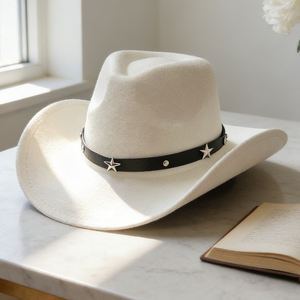 卸売 ユニセックス ウェスタン ペンタグラム ジャズ カウボーイハット 100% ポリエステル 四季対応 アウトドア スキー 旅行 - Product Image 6