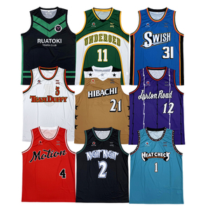 Jersey Basket Sublimasi Grosir Logo Bordir Kustom Seragam Basket Klasik - Product Image 1