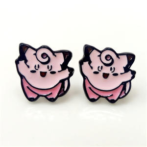 Boucles d'oreilles mignonnes personnalisées en fil d'émail souple clous d'oreilles en métal à la mode vente en gros - Product Image 3