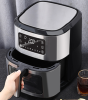 Friteuse à air numérique visuelle 6,5 L avec fenêtre, four à air chaud 1700 W, friteuse sans huile pour la maison