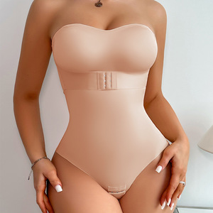 Wholesale Built in Bra Tube Top Thong Body Shaper Tummy Control <strong>Strapless</strong> One Pieces <strong>Shapewear</strong> <strong>Bodysuits</strong> for Women - Product Image 5