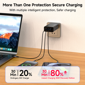 <span class=keywords><strong>Chargeur</strong></span> mural USB GaN super rapide 45W <span class=keywords><strong>65W</strong></span>, adaptateur d'alimentation, câble rétractable pliable écologique, compatible OnePlus/<span class=keywords><strong>Realme</strong></span>/ordinateur portable PD - Product Image 5