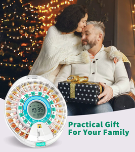 Pastillero electrónico inteligente con Bluetooth, recordatorio de medicamentos, temporizador giratorio automático de 28 compartimentos, reloj despertador, almacenamiento de medicamentos - Product Image 6