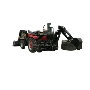 4x4 compact tractor with loader and backhoe , towable backhoe LW-7E
