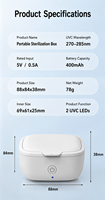 Boîte de stérilisation UV-C portable pour appareils dentaires, gouttières et prothèses, rechargeable Type-C, OEM