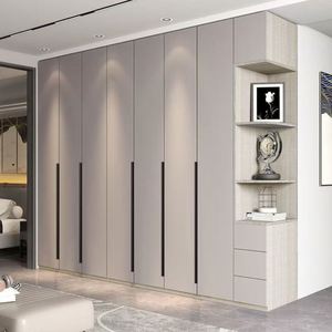 Placard de rangement personnalisé en bois noir Armoire design personnalisé avec porte en verre pour chambre à coucher - Product Image 1