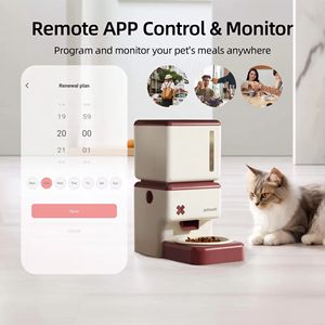 HEYBO-Dispensador de comida para animales pequeños con tazón de cerámica, dispositivo inteligente con <span class=keywords><strong>WiFi</strong></span> de 3,5 l, diseño de mermelada a prueba de granos - Product Image 5