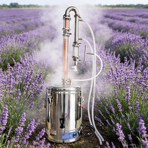 Machine de distillation 30L en verre et acier inoxydable, distillateur à reflux <span class=keywords><strong>hybride</strong></span> pour la récupération de solvants d'huiles essentielles, usage en laboratoire - Product Image 1