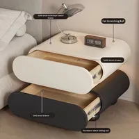 Meja Samping Tempat Tidur Kayu Solid Italia Modern Minimalis Gaya Abad Pertengahan Lemari Penyimpanan Kamar Tidur Baru Tanpa Instalasi untuk Penggunaan Apartemen