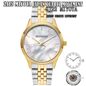 Reloj de Cuarzo para Mujer de Alta Calidad, Logotipo Personalizado, Correa de Cadena Dorada/Plateada con Pedrería, Caja de Acero Inoxidable de 32 mm, Cristal, Cuero, Japón - Product Image 3