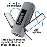 Nouveau extérieur trois feuilles Flip Portable lampe de poche suspendue pliable maison tenttélescopique Rechargeable lumière LED Camping lanterne