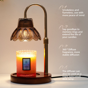 Pastoral Style Plug-in Flower Bud Shape <strong>Wax</strong> <strong>Melting</strong> Lamp Telescopic Aromatherapy Candle Lamp for Coffee Table - Product Image 1