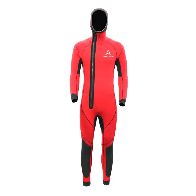 Seaskin Mens Fabric 6/5/4 mm Chest Plastic Zipper Wetsuits for Canyoning