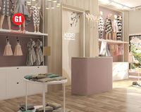 Conception de magasin de vêtements pour enfants modernes, présentoirs de vêtements pour bébés, présentoirs muraux pour magasin d'enfants