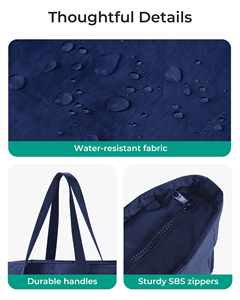 Wholesale Foldable Tote <b>Bag</b> With Zipper Travel Large Shoulder Shopping <b>Bag</b> Handbag for <b>Work</b> Hand <b>Bag</b> - Product Image 3