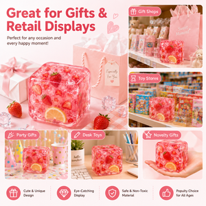 Fruit Drink Ice Cube <b>Squishy</b> Toy Soft Jelly Stress Relief Toy for Wholesale - Product Image 4