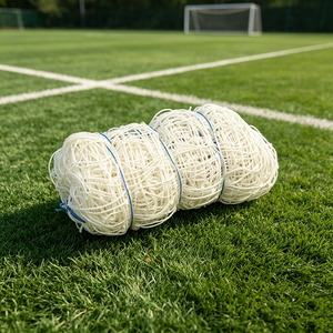 Rete da Calcio Professionale a Grandezza Naturale in PE Intrecciato, Rete di Ricambio per Porta da Calcio con Logo Personalizzato, Rete Standard per Porta da Calcio Vance - Product Image 1