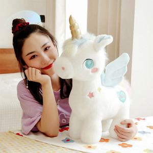 Custom Wholesale Hot Sale Adorable Embroidery Star <strong>Unicorn</strong> Plush Toy Colorful Rainbow <strong>Unicorn</strong> Stuffed Animal Toys