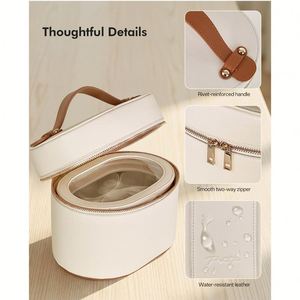 Custom Logo PU Leather Zipper Travel <b>Makeup</b> Bag Closure Large Capacity <b>Makeup</b> Storage <b>Cases</b> & Waterproof Cosmetic Organizer Bag - Product Image 4