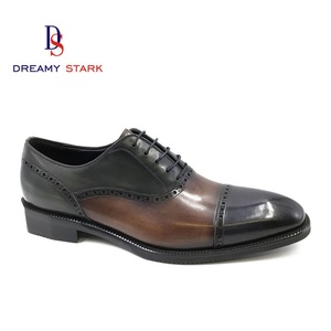 Chaussures pour hommes en cuir véritable faites à la main, design original de marque, logo personnalisé, design bicolore de haute qualité, hiver 2025 - Product Image 1