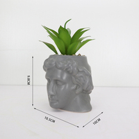 Pot de fleurs succulent en céramique, 1 pièce, avec visage, planteuses pour plantes