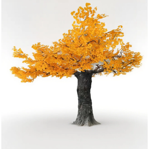 Venta al por mayor árbol de <span class=keywords><strong>Ginkgo</strong></span> artificial hojas de seda dorada tronco realista resistente a los rayos UV para jardín al aire libre - Product Image 2