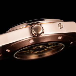 Reloj de Lujo de Alta Calidad con Fase Lunar y Fecha Retrograda, Esfera Azul, Correa de Metal en Oro Rosa, Mecánico Automático Luminoso, Tendencia 2026 - Product Image 4