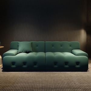Sofás de tela estilo Wabi-sabi, sala de estar, un asiento o tres asientos, sofá de lana de cordero, estilo crema, sofá moderno Simple - Product Image 4