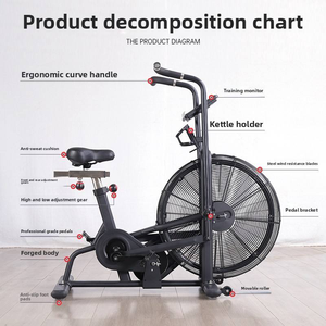 Bicicleta estática personalizada CZFIT de gran venta para gimnasios comerciales y uso doméstico, con ventilador de resistencia al viento silencioso y dinámico. - Product Image 4