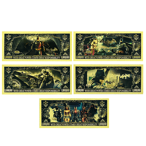 5 Modelos 2026 Nueva Serie Billete de Anime de Superhéroes Americanos de Doble Cara Material PET Estilo Dólar Estadounidense para Colección - Product Image 1