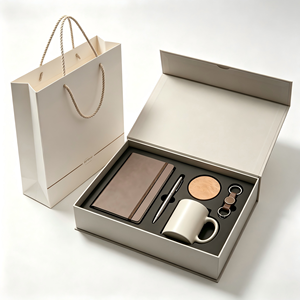 Set de Regalo Corporativo Personalizado 5 en 1 para Clientes: Cuaderno A5, Bolígrafo Metálico, Taza de Cerámica, Posavasos y Llavero para Empresas - Product Image 1