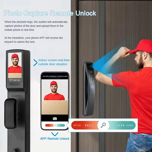 <span class=keywords><strong>Enrique</strong></span> Tuya 3D Face Real Time Video Intercom Electronic Digital Password Tarjeta de huellas dactilares Llave Cerradura de puerta de ACERO INTELIGENTE - Product Image 3