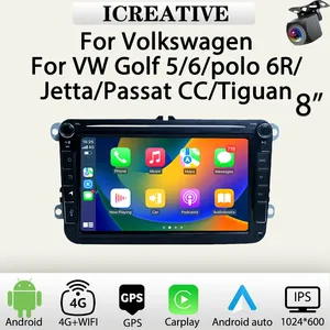 Radio de coche de 8 pulgadas, Android, 2Din, para Volkswagen Jetta, Golf 5/6, Polo 6R, <span class=keywords><strong>VW</strong></span> Passat CC, Tiguan, Autoaudio, Carplay, navegación Multimedia, GPS - Product Image 2