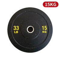 Vente en gros de plaques de poids en granules de caoutchouc multicolores avec logo personnalisé de 5 à 25kg, de 11 à 55lb pour l'entraînement physique en salle de sport