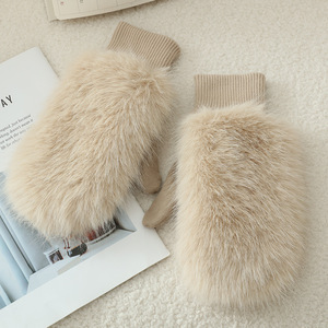 <span class=keywords><strong>Gants</strong></span> acryliques chauds d'hiver pour femmes Belle tendance <span class=keywords><strong>en</strong></span> <span class=keywords><strong>laine</strong></span> <span class=keywords><strong>en</strong></span> peluche Preuve du froid et populaire - Product Image 6