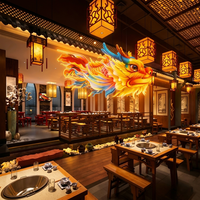 Lanternes de plafond géantes personnalisées en forme de tête de dragon, décoration chinoise pour les marchés alimentaires, restaurants anciens, centres commerciaux, atriums