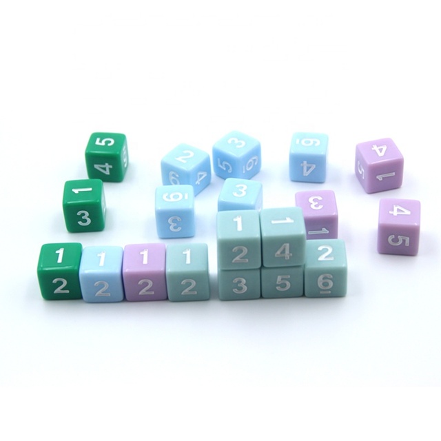 Interactive 16mm Plastic Acrylic Square Numbered Dices Jigsaw Puzzle Set Educational Math Learning Multi Color Preschool