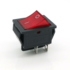 4-Pin LED On-off Rocker <b>Switch</b> KCD4 16A 250V AC <b>with</b> <b>Plug</b>-In Termination - Product Image 2