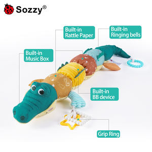 Sonajeros Sensoriales de Animales de Peluche, Juguetes para el Tiempo Boca Abajo, Juguetes Arrugados, Muñecos de Cocodrilo Relajantes con Música - Product Image 6