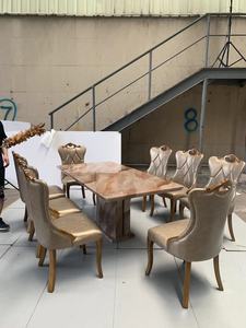 도매 최저가 럭셔리 모던 다이닝 테이블 및 의자 세트, 맞춤형 대리석 상판 레스토랑 가구 - Product Image 5