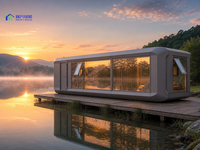 Maison capsule préfabriquée de luxe moderne avec un grand espace et des fonctions multiples pour jardin, cour arrière et villa