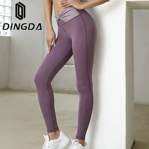 חדש נשים לסרוג יוגה חותלות גבוהה מותן בטן בקרת כושר חותלות ספורט מכנסיים כושר התחת scrunch חותלות