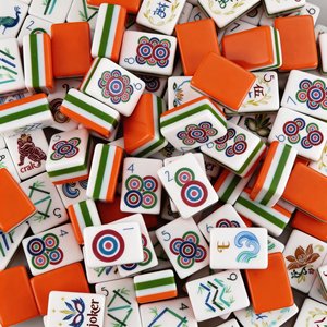 Tuiles de mahjong américaines portables <span class=keywords><strong>en</strong></span> acrylique à quatre couches avec motifs dessinés à la main pour le divertissement et les voyages <span class=keywords><strong>en</strong></span> déplacement - Product Image 6