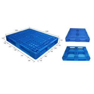 Palet de Plástico HDPE PP Virgen Perforado Apilable de Seis Patas, 1200*1000mm, 1200x1000mm, 120x100cm, 1200*1000cm - Product Image 1