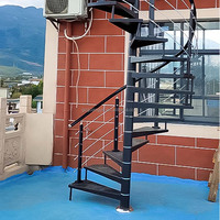 Escalier hélicoïdal moderne sur mesure pour villa, durable, gain de place, escalier spiral d'urgence en métal pour extérieur, vente en gros