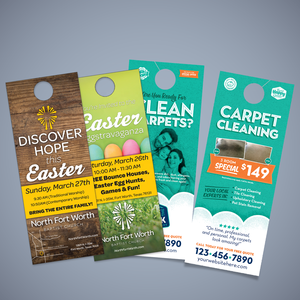 Paper Cardboard Printing <strong>Knob</strong> Hanging Advertising Flyer <strong>Door</strong> Hanger Flyer for Hotel - Product Image 2