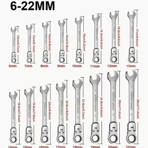 Ratcheting Combination Wrench Set 6-22mm Metric Flex Head Ratcheting Wrench Chrome Vanadium Steel Spanner with Bag - Product Image 2