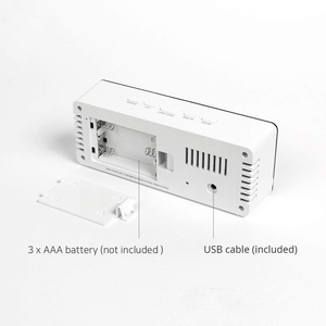 LED Multi-function Snooze Display White Time Table Alarm <b>Digital</b> <b>Clock</b> Modern Mirror Alarm <b>Clock</b> LED White Light Table Lamp - Product Image 4