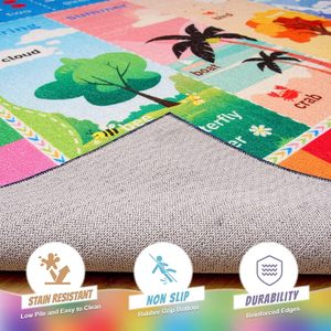 3x5 <span class=keywords><strong>Tapis</strong></span> en polyester moderne fait à la machine pour enfants <span class=keywords><strong>Tapis</strong></span> de maison lavable <span class=keywords><strong>Tapis</strong></span> de jeu éducatif <span class=keywords><strong>Alphabet</strong></span> Numéros Saisons Formes Apprentissage - Product Image 6