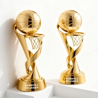 Trophée en résine de basketball au design personnalisé, trophée commémoratif pour entreprise, trophée en résine pour employé exceptionnel